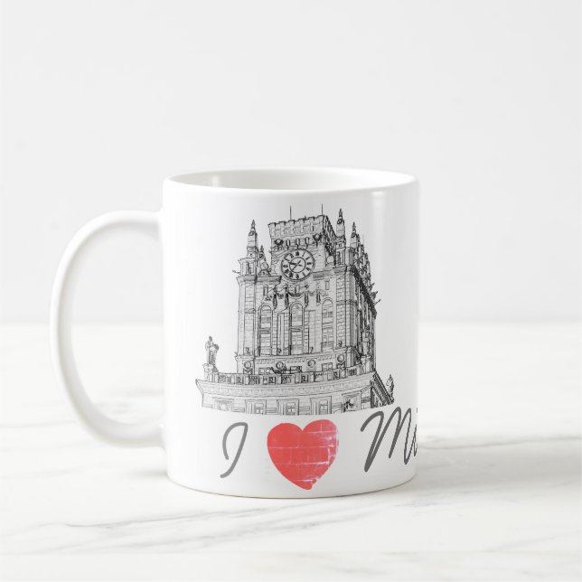 Mug Biélorussie I Love Minsk City Gates Architecture (Gauche)