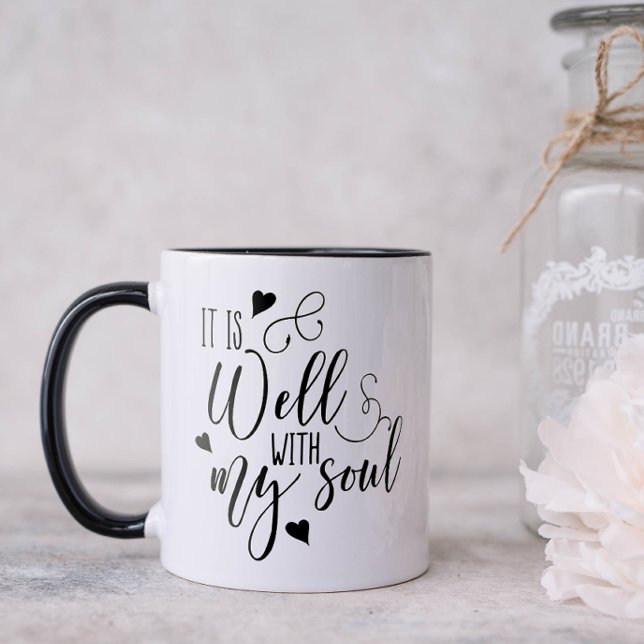 Mug Bien Avec Mon Soul Spirituel (It is well with my soul! A pretty coffee mug to lift up your spirit.)