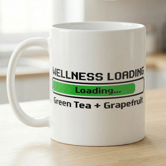 Mug Bien-être Chargement Thé Vert Pamplemousse Pixel (Créateur téléchargé)
