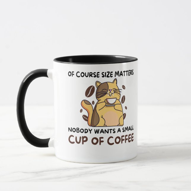 Mug Bien sûr la taille importe personne ne veut de pet (Gauche)