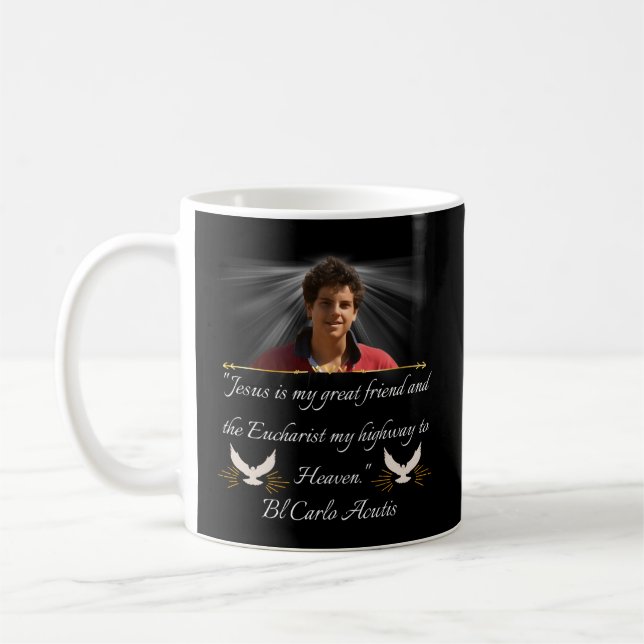 Mug Bienheureux Carlo Acutis Citation Parfait catholiq (Gauche)