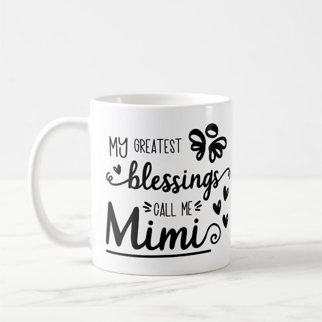 Mug Bienheureux Mimi - Meilleure grand-mère - Ajouter  (Gauche)