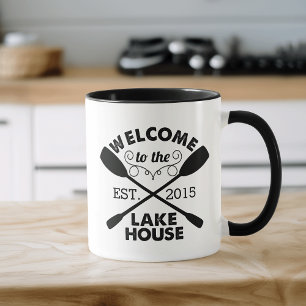 Mug Bienvenue à Lake House Rustic Paddles