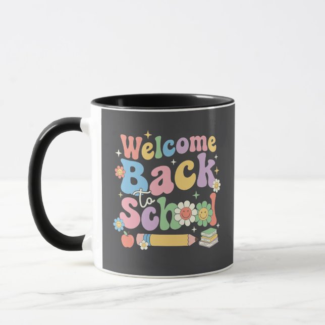 Mug Bienvenue à l'école pour le premier jour d'école E (Gauche)
