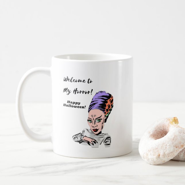 Mug Bienvenue à mon Halloween d'horreur (Avec donut)