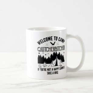 Mug Bienvenue au camp Quitcherin drôle vintage camping