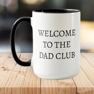 Mug Bienvenue au Club Papa moderne noir et blanc