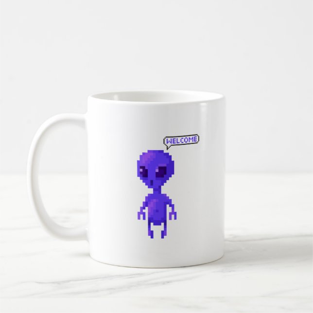 Mug Bienvenue au Pixel Alien Joueur (Gauche)