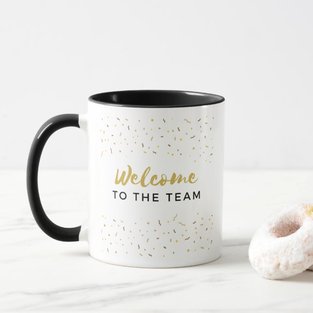 Mug Bienvenue dans l'équipe Nouveau emploi d'employé A (Avec donut)