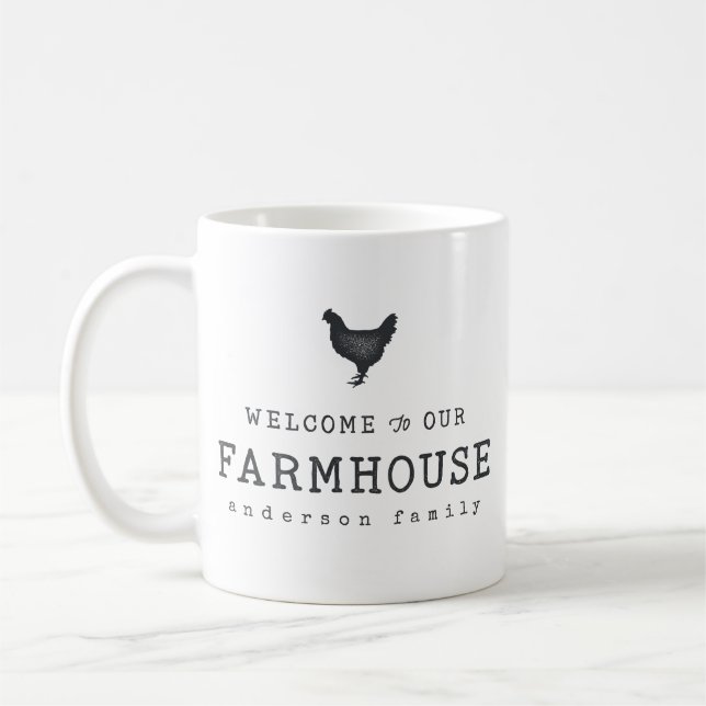 Mug Bienvenue dans notre ferme Pays Poulet rustique (Gauche)