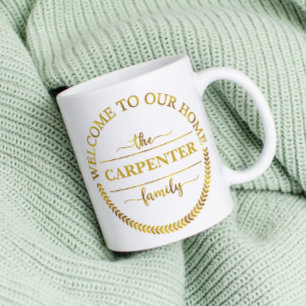 Mug Bienvenue dans notre maison Famille personnalisée 