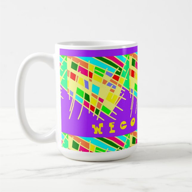 Mug Bienvenue maison brite splash art et message (Gauche)