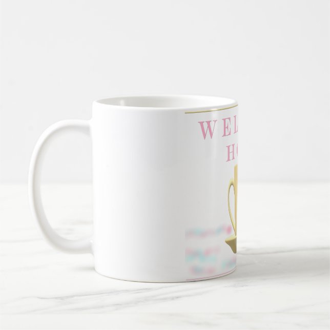MUG BIENVENUE MAISON CONCEPTION DE TEACUP DANS LES COU (Gauche)