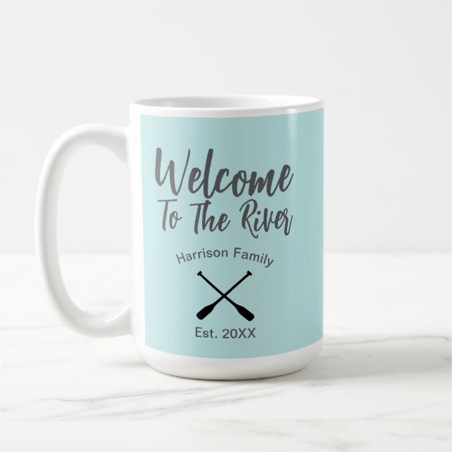 Mug Bienvenue Sur Le Nom De Famille De La Rivière (Gauche)