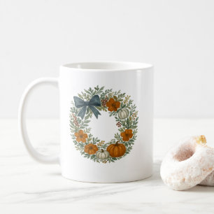 Mug Bienvenue Wreath Automne Citrouille bleu