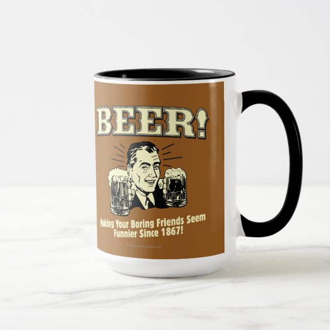 Mug Bière : Aider Les Amis Semblent Plus Amusants (Droite)