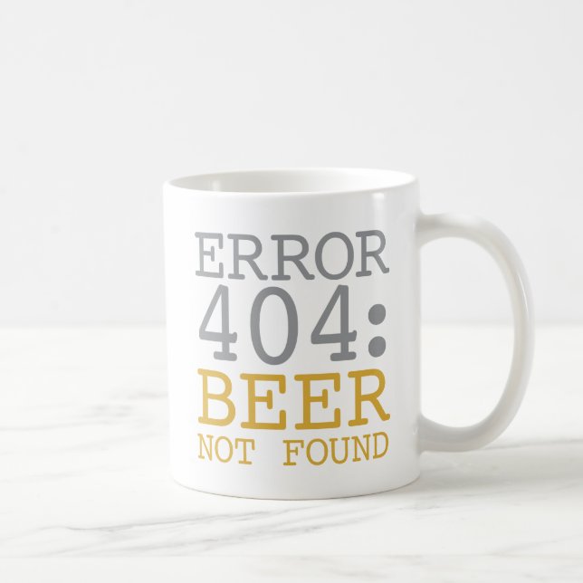 Mug Bière de l'erreur 404 non trouvée (Droite)