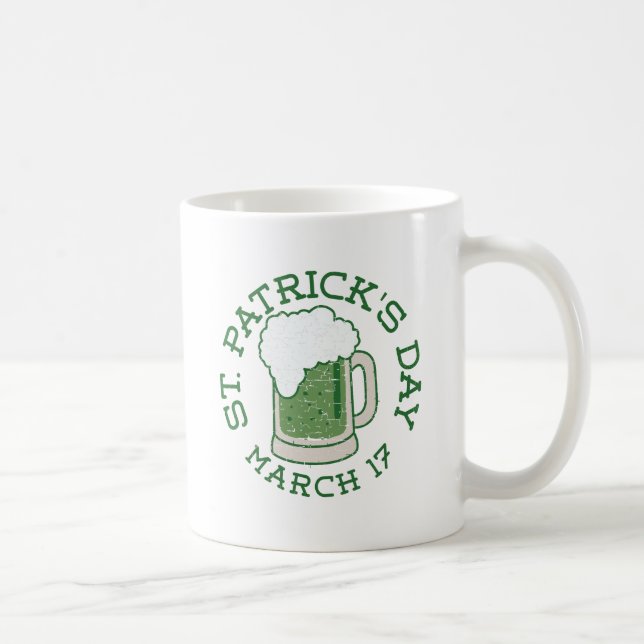 Mug bière verte en détresse st patrick (Droite)