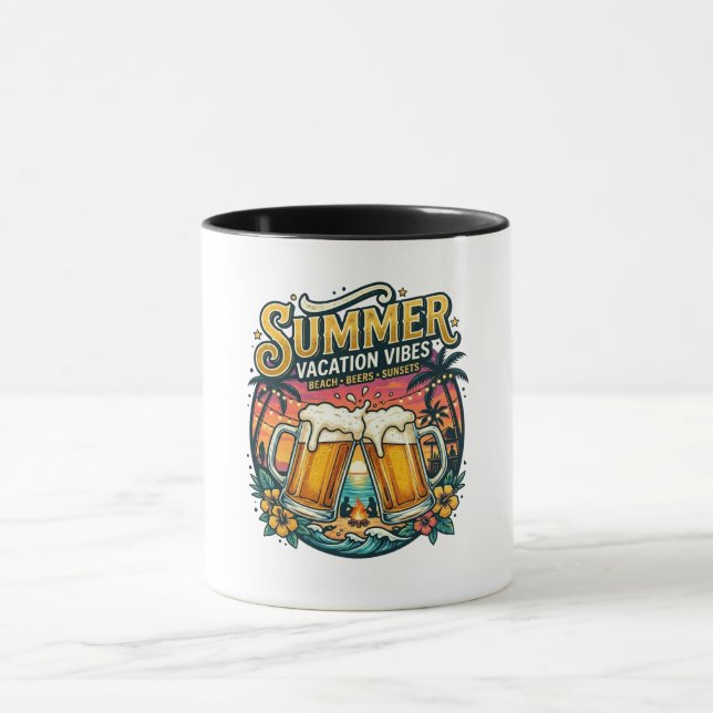Mug Bières de plage et couchers de soleil - Fête de va (Centre)