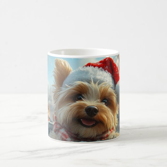 Mug Biewer Terrier Dog Roller Dessous de verre Noël (Centre)