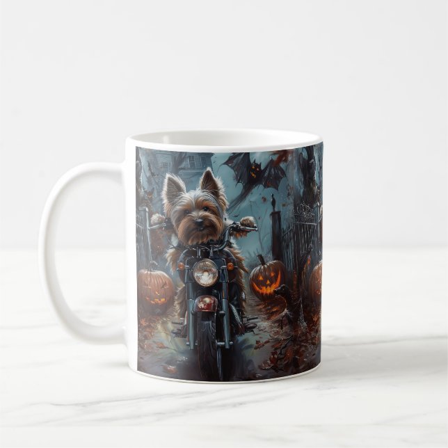 Mug Biewer Terrier équitation Moto Halloween Effrayer (Gauche)