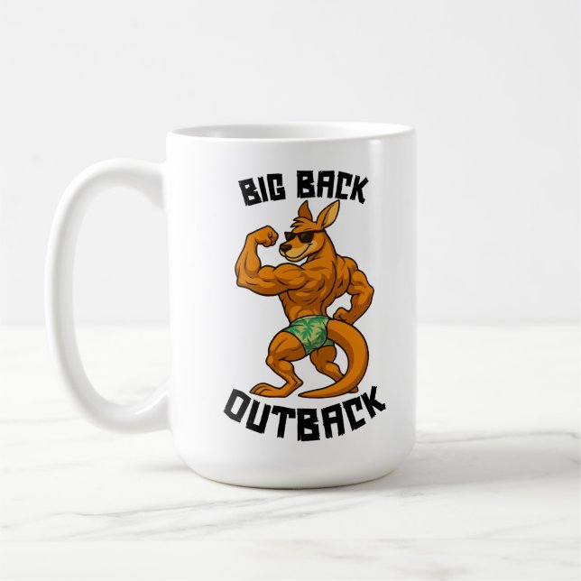 Mug Big Back Outback – Funny Kangaroo Gym Workout, (Gauche)