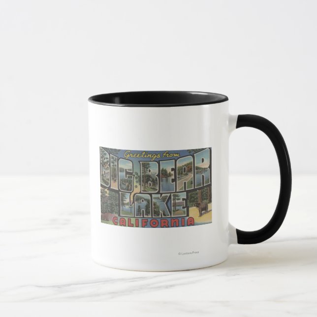 Mug Big Bear Lake, Californie - Grandes lettres Scènes (Droite)