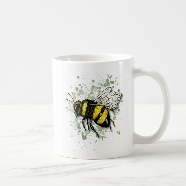 Mug Big Beautiful Bumble BEE, Digital Drawing (Droite)