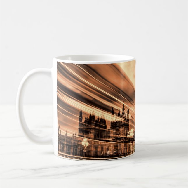 Mug Big Ben à Londres dans un style rétro (Gauche)