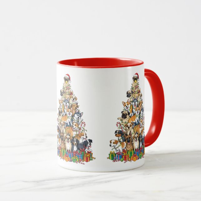 Mug Big Christmas Dog Tree – Festive Pup (Devant droit)