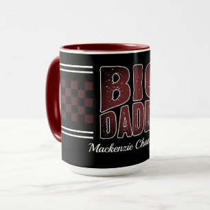 Mug Big Daddy avec damier marron et nom sur fond noir