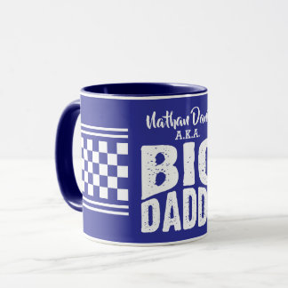 Mug Big Daddy avec Votre Nom en Texte Blanc BLEU NAVY