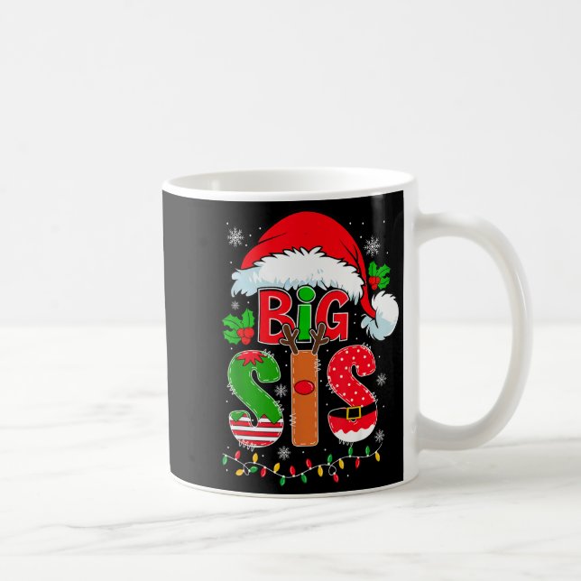 Mug Big Sis Santa Hat New Big Sister Announcement Xmas (Droite)