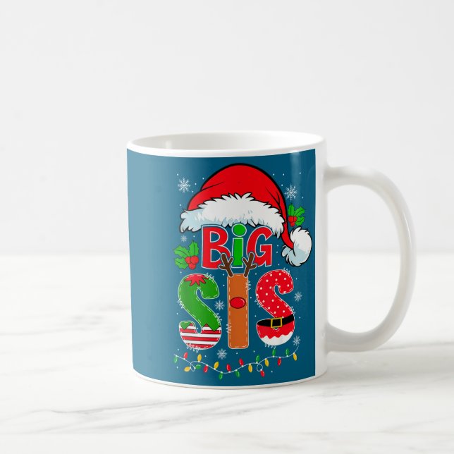 Mug Big Sis Santa Hat New Big Sister Announcement Xmas (Droite)