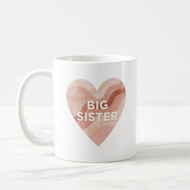 Mug Big Sister Abstract Heart Sticker – Sibling Gift (Gauche)