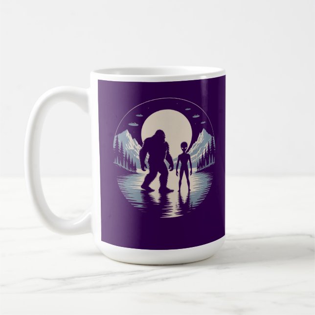 Mug Bigfoot Alien OVNI Cryptide Observation Paranormal (Gauche)