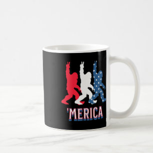 Mug Bigfoot Amérique Rouge Blanc Bleu Paix Signal 4ème