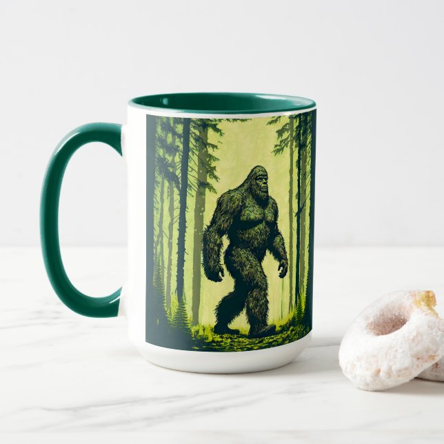 Mug Bigfoot en promenade en forêt (Avec donut)