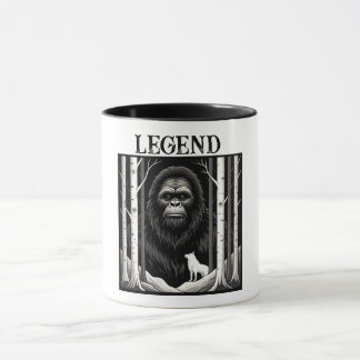 Mug Bigfoot et Loup blanc dans la forêt de Birch
