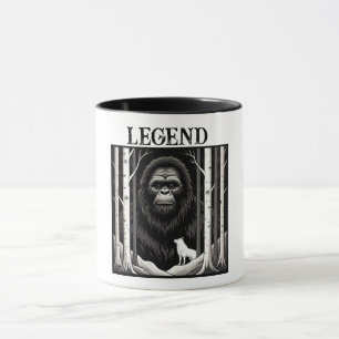 Mug Bigfoot et Loup Blanc dans la forêt de bouleaux