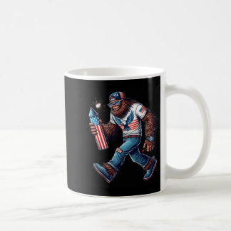 Mug Bigfoot Fireworks 4th of July Men Sasquatch Flag