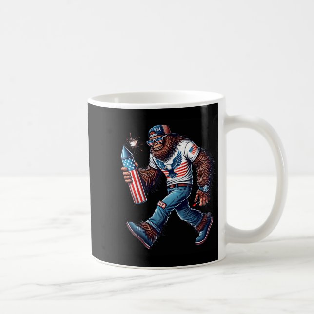Mug Bigfoot Fireworks 4th of July Men Sasquatch Flag (Droite)