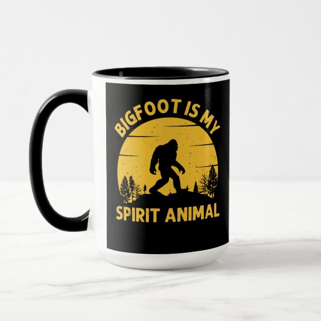 Mug Bigfoot is My Spirit Animal Retro Sunset (Gauche)