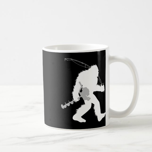 Mug Bigfoot Pêche Glace Yeti Pêcheur Avec Forage Un (Droite)