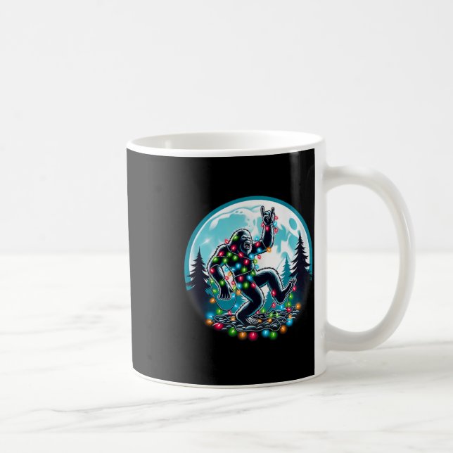 Mug Bigfoot Père Noël Feux d'arbre de Noël Funky Noël  (Droite)
