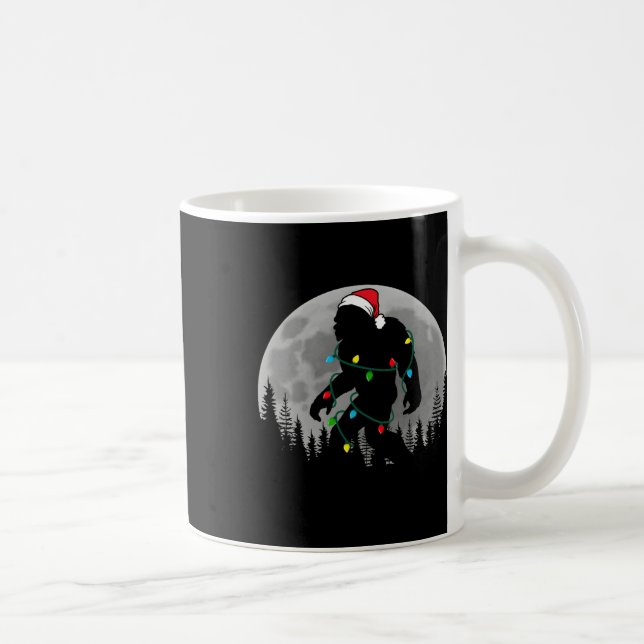 Mug Bigfoot Père Noël Feux d'arbre de Noël Funky Noël  (Droite)
