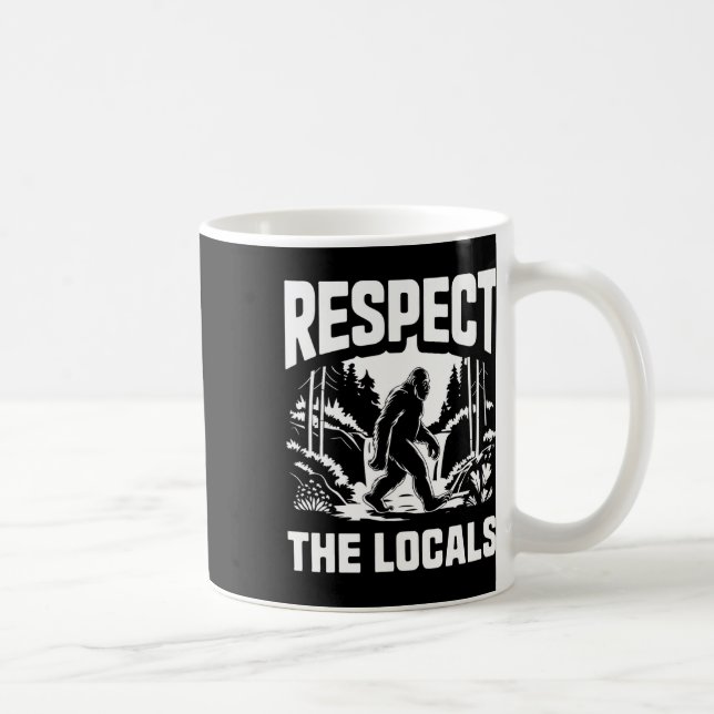 Mug Bigfoot Respecte les locaux Chasseur de Sasquatch  (Droite)