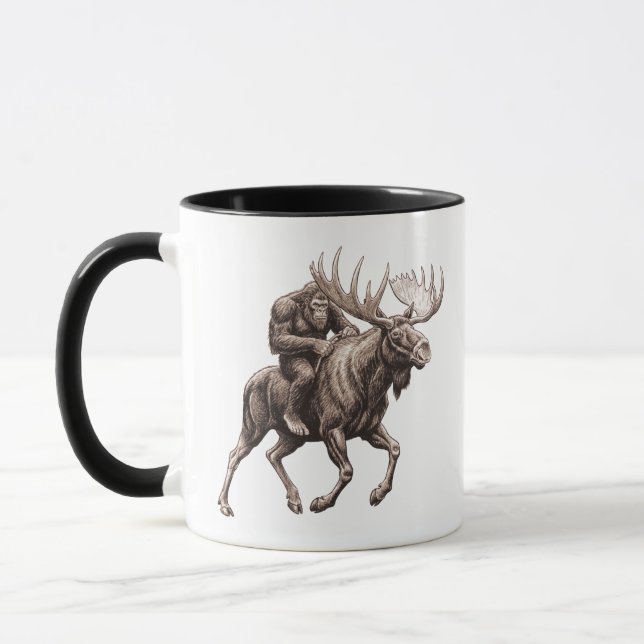 Mug Bigfoot Riding Moose  (Gauche)