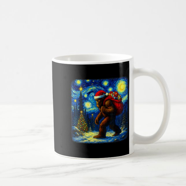 Mug Bigfoot Santa Christmas Starry Night Sasquatch Van (Droite)