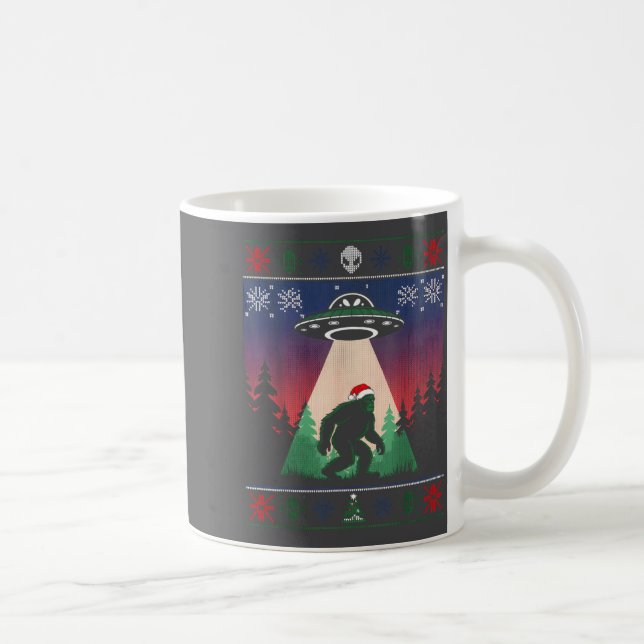 Mug Bigfoot Santa Ufo Alien Funny Ugly Christmas Sweat (Droite)